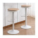 Hofuton tabouret de bar bois massif m�tal chaise de comptoir rotation 360� comptoir de cuisine hauteur ...
