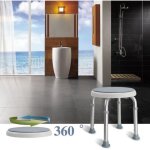 Hofuton tabouret de douche tabouret de bain hauteur r�glable 360 ??� pivotant 136 kg chaise de douche ...