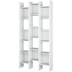 Hogar24 - biblioth�que avec �tag�res carr�es, couleur blanc artik, mesures 96 x 192 x 29 cm