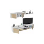 Hogar24 - meuble de salon belus en chne canadien 200 cm (largeur) x 46 cm (hauteur) x 41 cm (profondeur) ...