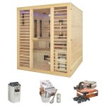 Holl's sauna venus 4 / 6 places - hybride vapeur & infrarouge dual healthy - pack avec accessoires Holl's sauna venus 4 / 6 places - hybride vapeur & infrarouge dual healthy - pack avec accessoires