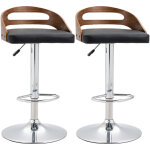 Homcom - lot de 2 tabourets de bar design contemporain hauteur d'assise r�glable pivotant 360� rev�tement ...
