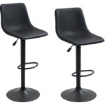 Homcom lot de 2 tabourets de bar style vintage r�glable pivotant avec repose - pieds rev�tement synth�tique ...