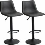 Homcom - lot de 2 tabourets de bar vintage hauteur r�glable pivotant avec repose - pied pu avec surpiq�res ...