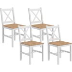 Lot de 4 chaises de salle � manger esprit campagne dossier crois� bois pin blanc