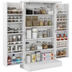 Armoire de cuisine 2 portes total 14 �tag�res - dim. 60l x 30l x 104h cm - mdf blanc
