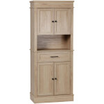 Homcom armoire de cuisine buffet cuisine vaisselier meuble de rangement style moderne avec placards, ...