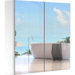 Homcom - armoire miroir rangement toilette salle de bain meuble mural dim. 60l x 12l x 55h cm acier inox. ...