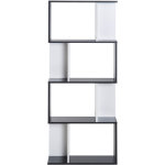 Homcom - biblioth�que �tag�re meuble de rangement design contemporain en s 4 �tag�res 60l x 24l x 148h ...