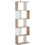 Homcom - biblioth�que �tag�re meuble de rangement design contemporain en s 5 �tag�res 60l x 24l x 185h ...