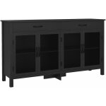 Homcom - buffet design industriel - 4 portes, 2 tagres rglables, 2 tiroirs - panneaux faades grillages ...