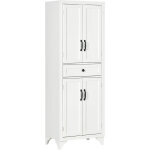 Homcom - buffet haut 4 portes 2 tagres tiroir coulissant mdf blanc