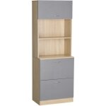 Buffet haut - armoire de cuisine - 2 tiroirs coulissants, placard haut porte relevable, niche, plateau ... Buffet haut - armoire de cuisine - 2 tiroirs coulissants, placard haut porte relevable, niche, plateau ...