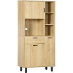 Homcom - buffet haut - armoire de cuisine multi - rangement - 3 portes, 4 niches, tiroir - pi�tement ...