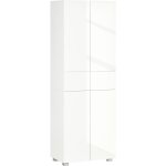 Homcom - buffet haut de cuisine blanc laqu style contemporain - 4 portes, 3 tagres rglables, 2 tiroirs ...