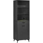 Homcom - buffet haut design industriel multi - rangement - porte avec tagre, tiroir, 3 niches - pitement ...