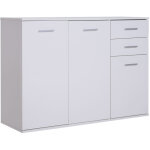 Homcom - buffet meuble de rangement 2 tiroirs coulissants 2 placards �tag�re r�glable panneaux particules ...