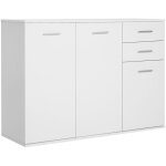 Homcom buffet meuble de rangement 2 tiroirs coulissants 2 placards �tag�re r�glable panneaux particules ...