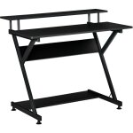 Vinsetto - bureau informatique gamer avec �tag�res dim. 100l x 60l x 85, 5h cm mdf m�tal noir