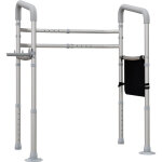 Cadre de scurit de toilettes - cadre de toilettes rglable - barres d'appui rembourres pour toilettes ...