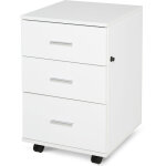 Homcom - caisson de bureau rangement bureau sur roulettes 3 tiroirs verrouillables dim. 40l x 41, 5l ...