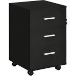 Homcom - caisson de bureau rangement bureau sur roulettes 3 tiroirs verrouillables dim. 40l x 41, 5l ...