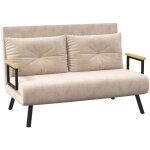 Homcom - canapé convertible 2 places canapé - lit dossier réglable 5 niv. 2 coussins revêtement effet ... Homcom - canapé convertible 2 places canapé - lit dossier réglable 5 niv. 2 coussins revêtement effet ...