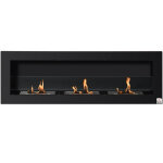 Chemine biothanol murale design bauhaus - triple brleur 1 l - pare - feu verre tremp, kit fixation ...