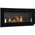 Chemine biothanol murale design contemporain - rservoir 2, 8 l couverture 30 m - pare - feu verre ...