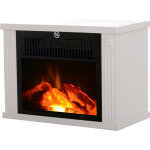 Homcom - chemin�e �lectrique po�le style contemporain thermostat 600 - 1200 w blanc