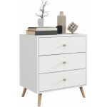 Homcom - commode 3 tiroirs design scandinave piètement effilé incliné bois pin mdf blanc Homcom - commode 3 tiroirs design scandinave piètement effilé incliné bois pin mdf blanc