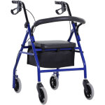 Homcom d�ambulateur 4 roues - d�ambulateur pliable l�ger - assise + dossier rembourr� - poign�es ergonomiques, ...