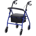 Dambulateur 4 roues - dambulateur pliable lger - assise + dossier rembourr - poignes ergonomiques, ...