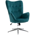 Homcom - fauteuil design chesterfield effet capitonn hauteur rglable pivotant 360 pitement chrom ...