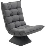 Homcom - fauteuil relax grand confort pivotant inclinaison r�glable 5 niv. �pais garnissage mousse haute ...