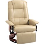 Homcom - fauteuil relax inclinable repose - pied réglable pivotant 360° bois synthétique crème Homcom - fauteuil relax inclinable repose - pied réglable pivotant 360° bois synthétique crème