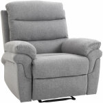 Homcom - fauteuil de relaxation inclinable manuel avec repose - pied ajustable tissu polyester aspect ...