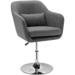 Homcom - fauteuil lounge design grand confort coussins lombaires hauteur r�glable pivotant 360� pi�tement ...