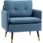 Homcom - fauteuil style art - dco dossier effet capitonn pitement inclin effil mtal noir extrmits ...