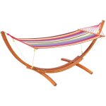 Hamac de jardin avec support en bois hamac sur pied 1 personne charge max. 120 kg Hamac de jardin avec support en bois hamac sur pied 1 personne charge max. 120 kg