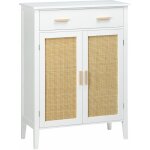 Homcom - meuble à chaussures style bohème chic - 2 portes, 3 étagères, tiroir - mdf blanc cannage rotin ... Homcom - meuble à chaussures style bohème chic - 2 portes, 3 étagères, tiroir - mdf blanc cannage rotin ...