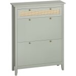 Homcom - meuble � chaussures style boh�me chic - 2 portes abattantes 2 �tag�res r�glables tiroir - mdf ...