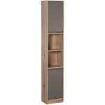 Homcom - meuble colonne rangement salle de bain style cosy dim. 30l x 24l x 170h cm 2 portes étagère ... Homcom - meuble colonne rangement salle de bain style cosy dim. 30l x 24l x 170h cm 2 portes étagère ...