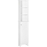 Homcom - meuble colonne salle de bain 3 niches placard porte persienne 3 �tag�res mdf panneaux de particules ...