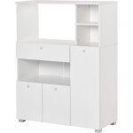 Homcom meuble de micro - onde armoire cuisine meuble de rangement multi - rangements buffet avec 2 placards ...