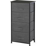 Meuble de rangement 4 tiroirs chiffonnier dim. 45l x 30l x 92h cm métal mdf non tissé noir Meuble de rangement 4 tiroirs chiffonnier dim. 45l x 30l x 92h cm métal mdf non tissé noir