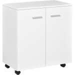 Homcom meuble de rangement buffet bas sur roulettes avec 2 portes �tag�re interne pour salon, chambre, ...