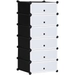 Homcom - meuble de rangement  chaussures modulable 6 casiers rectangulaires empilables - noir et blanc ...