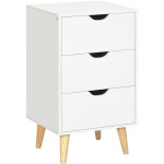 Homcom - meuble de rangement chiffonnier 3 tiroirs design scandinave pitement effil inclin bois pin ...