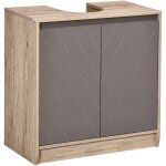 Homcom - meuble salle de bain - meuble sous - vasque - placard 2 portes avec tagre - dim. 60l x 30l ...